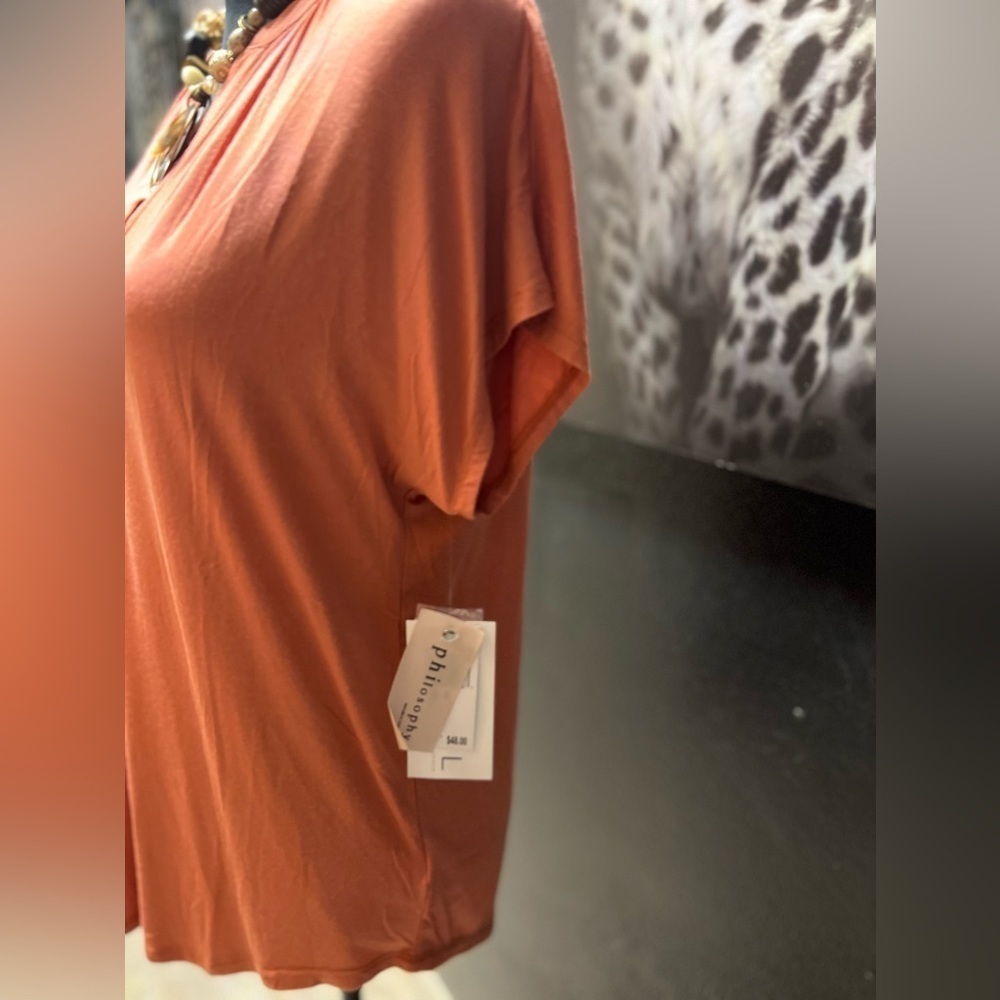 🧡NWT-PHILOSOPHY BURNT ORANGE SUPER CUTE BLOUSE SZ M🧡🧡 - Picture 9 of 9